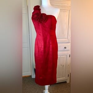 Romeo & Juliet Couture One-Shoulder Red Dress